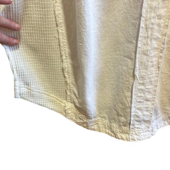 Free People We The Free Light Cream Button Oversized Shirt Size Small - Picture 6 of 15